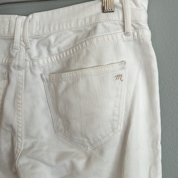 Madewell White High Rise Slim Fit Jeans Crop Ankle Zip Size 26 - Picture 4 of 10